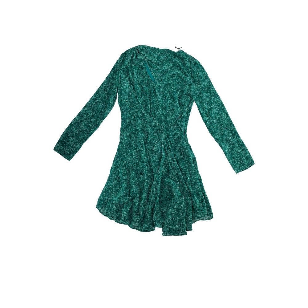 Isabel Marant Selma Dress 36 Green Good Long Sleeve Silk Blend Mini